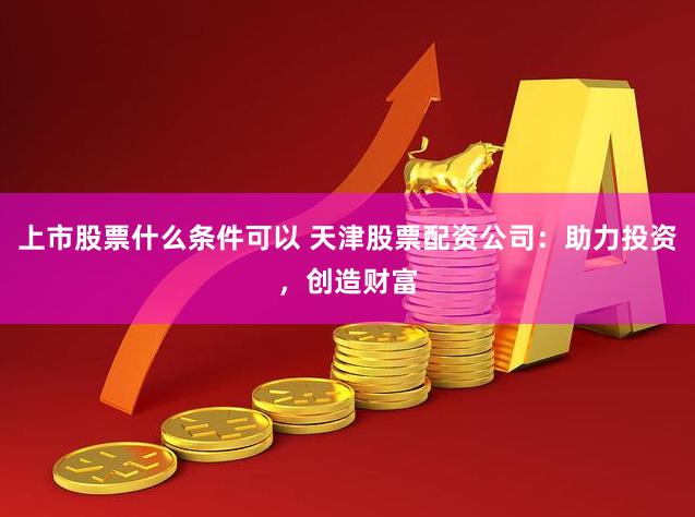 上市股票什么条件可以 天津股票配资公司：助力投资，创造财富